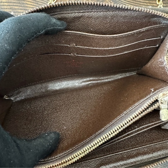 Louis Vuitton DAMIER full zip long wallet brown preloved will fit cell phone - Picture 10 of 17